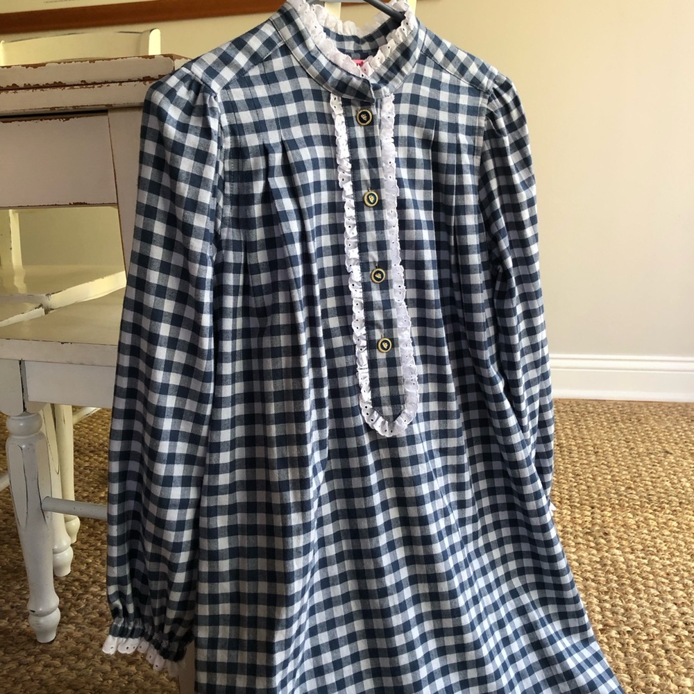 New: Buru Checkered Relaxed Shift Dress with Pockets. Size Small